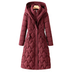 Long Cotton-padded Jacket Winter Fashion Mid-length Women's Down Cotton Jacket Coat