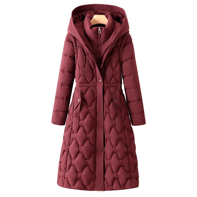 Long Cotton-padded Jacket Winter Fashion Mid-length Women's Down Cotton Jacket Coat