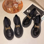 British Retro Style Round Toe Shoes