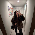 With Belt Artificial Wool Coat Mid-length