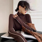 French High-neck Knit Sweater Women