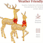 Golden Christmas Reindeer Set - 3-Piece Holiday Decoration