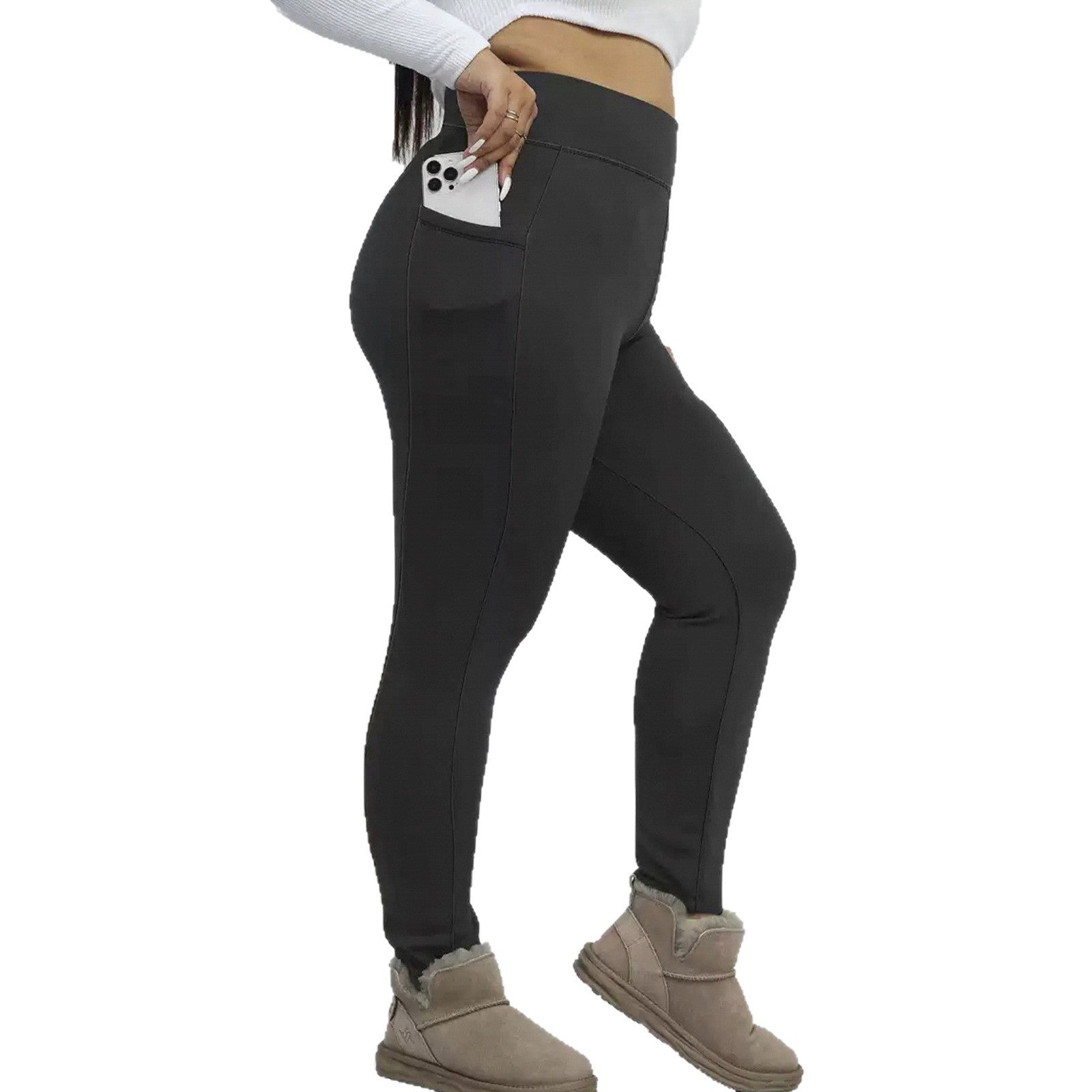 Fleece Lined Padded Warm Keeping Outer Wear Tappered Pencil