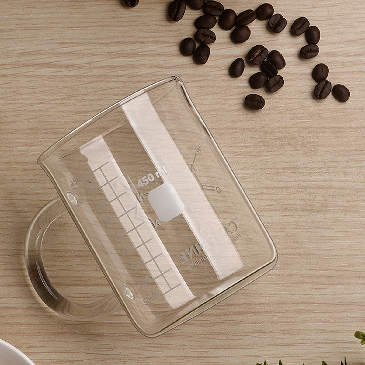 1 PCS Transparent Tape With High Borosilicate Glass Cup, Coffee Cup, Coffee Sharing Cup With Scale Identification