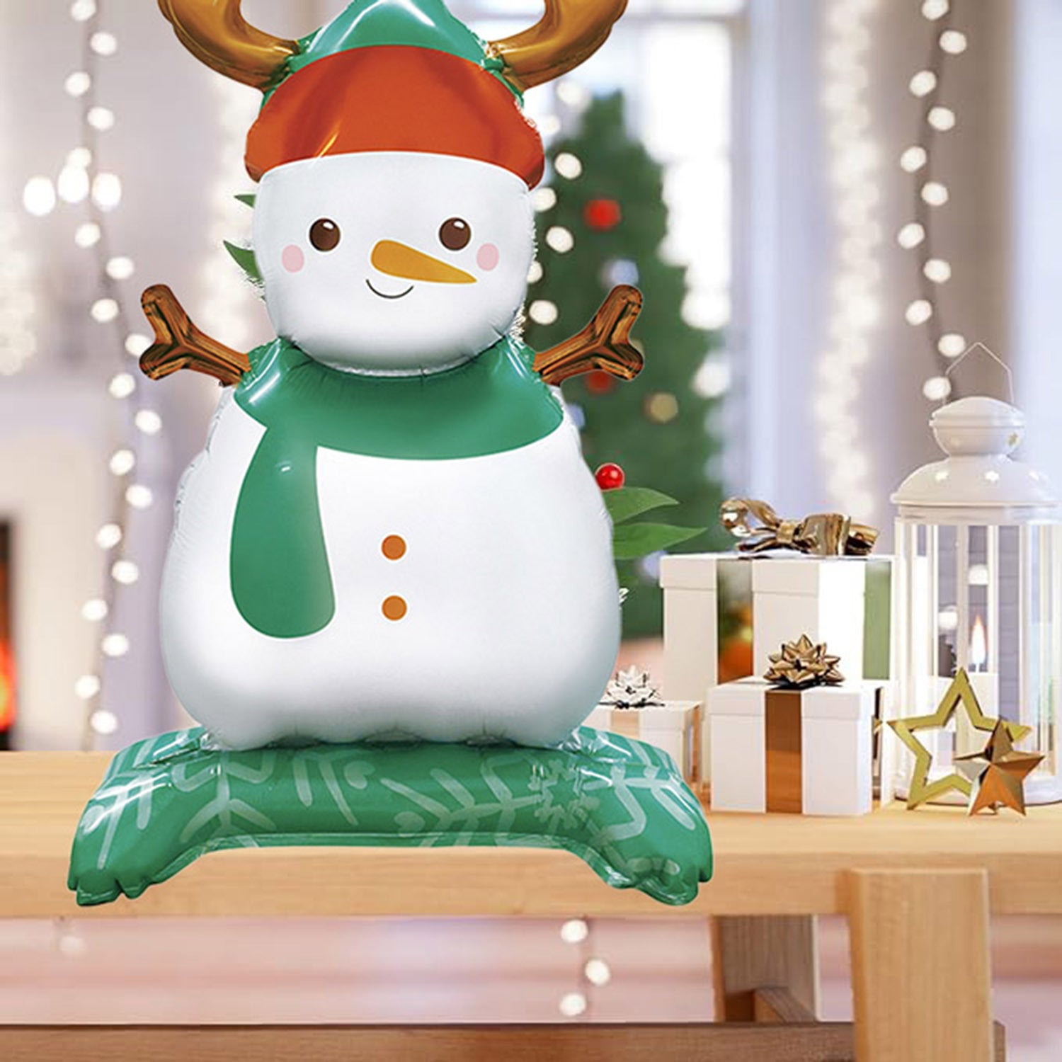 8 Packs Christmas Mylar Balloons With Base Balloon Xmas Tree Santa Snowman 3D Foil Balloons Standing Balloon Decorations For Christmas Birthday Winter Party Decor