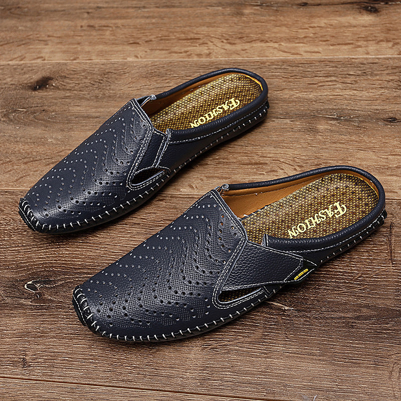 Muller Shoes Hole Low-top Cowhide Surface Slip-on