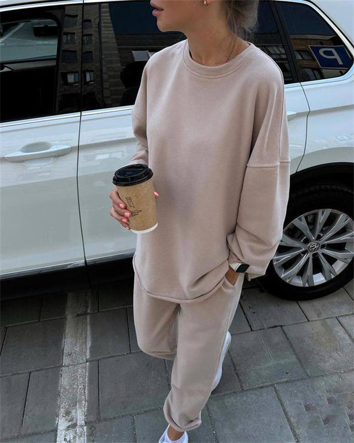 Fashionable Elastic Waistband Pants Two-piece Set