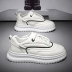 Versatile Student PU Leather Sports Height Increasing Leisure Thick Bottom Bread Shoes