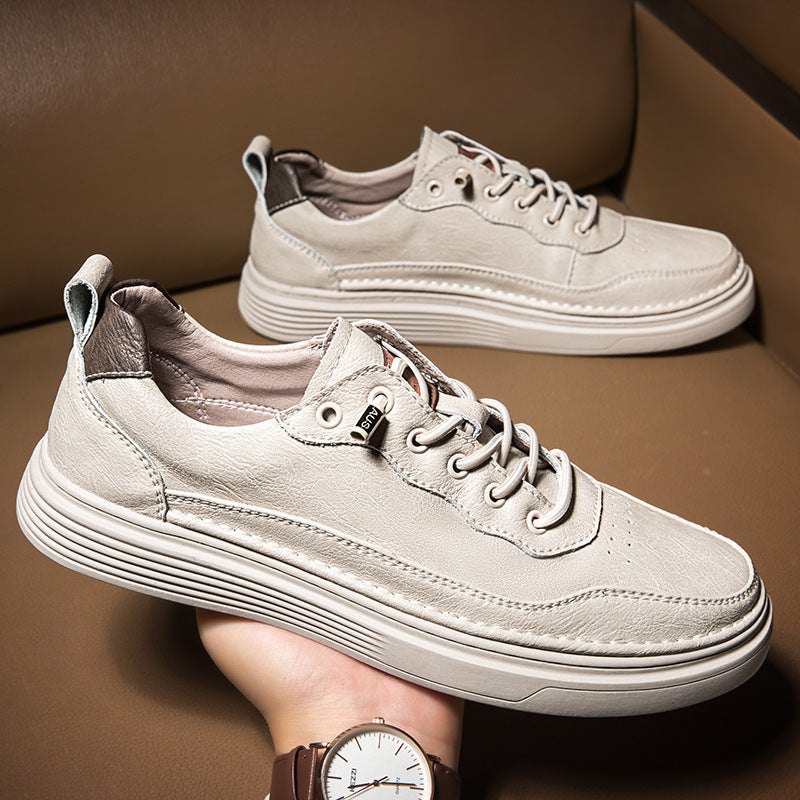 Versatile Sports Casual Low-top Cowhide Flat Shoes