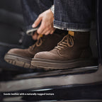 Men's Casual Retro Platform Middle High Top Suede Martin Boots