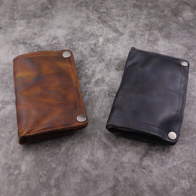 Men's Handmade Vertical Wallet With Multiple Card Slots