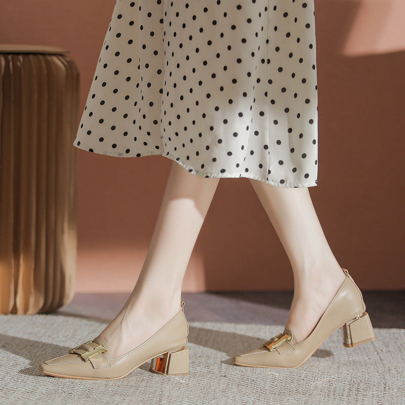 Chunky Heel High-heel Commuter Shallow Shoes