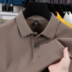 Casual Polo Collar Pure Color Mercerized Cotton Men's Short Sleeve - The Premium