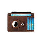 Crazy Horse Leather Card Holder Leather Positioning Tracker Protective Case