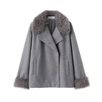 Women's Mid-length Hooded And Belted Wool Cape Coat