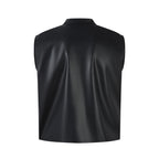 Personalized Motorcycle Leather Clothing With Stand Collar Vest