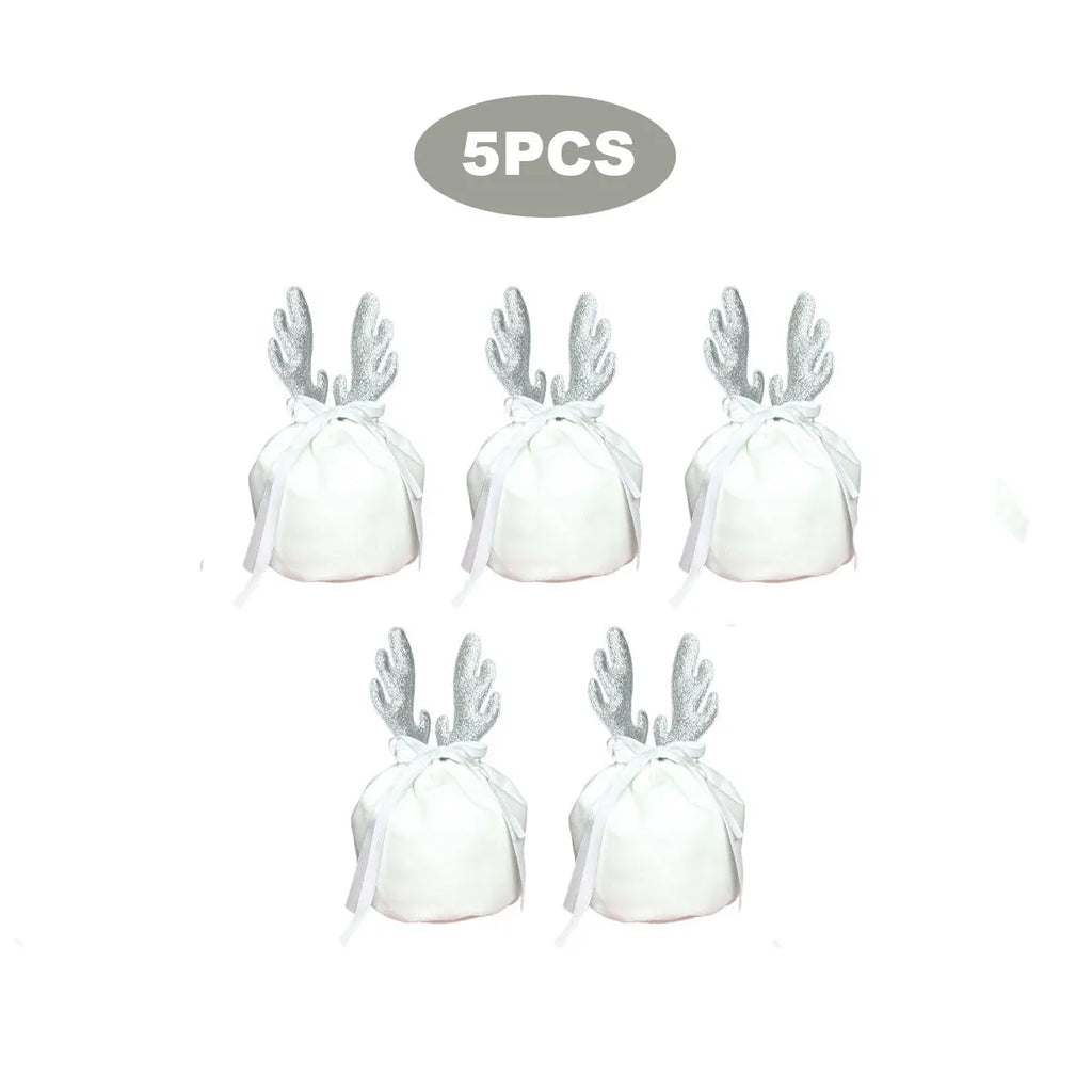 5 Pcs Christmas Antler Gift Bags - The Premium