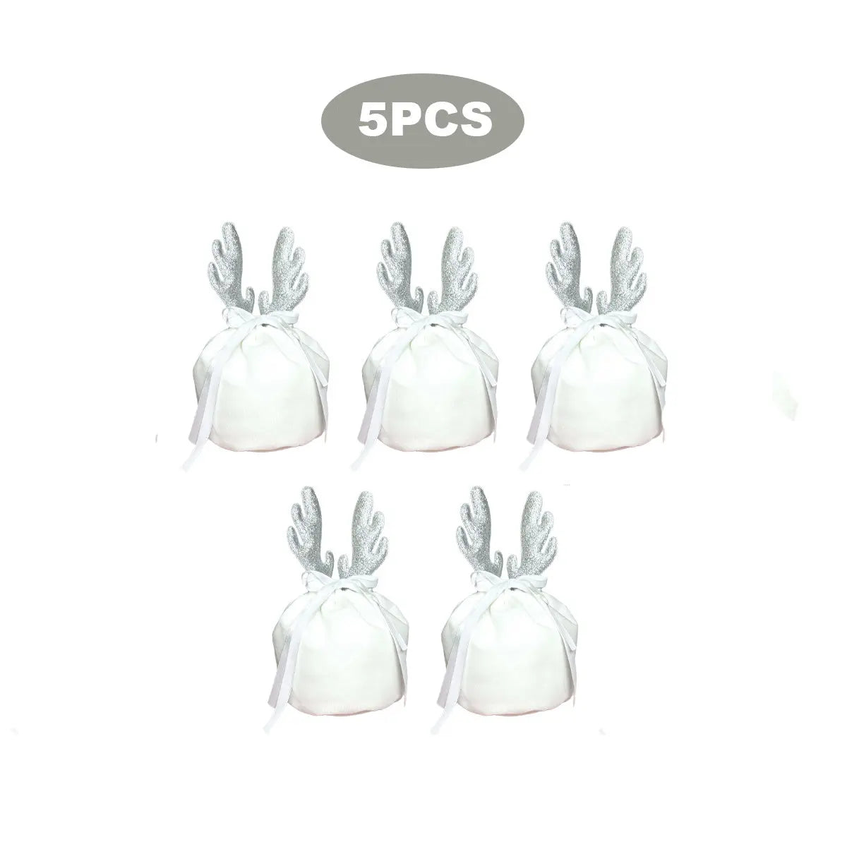 5 Pcs Christmas Antler Gift Bags - The Premium