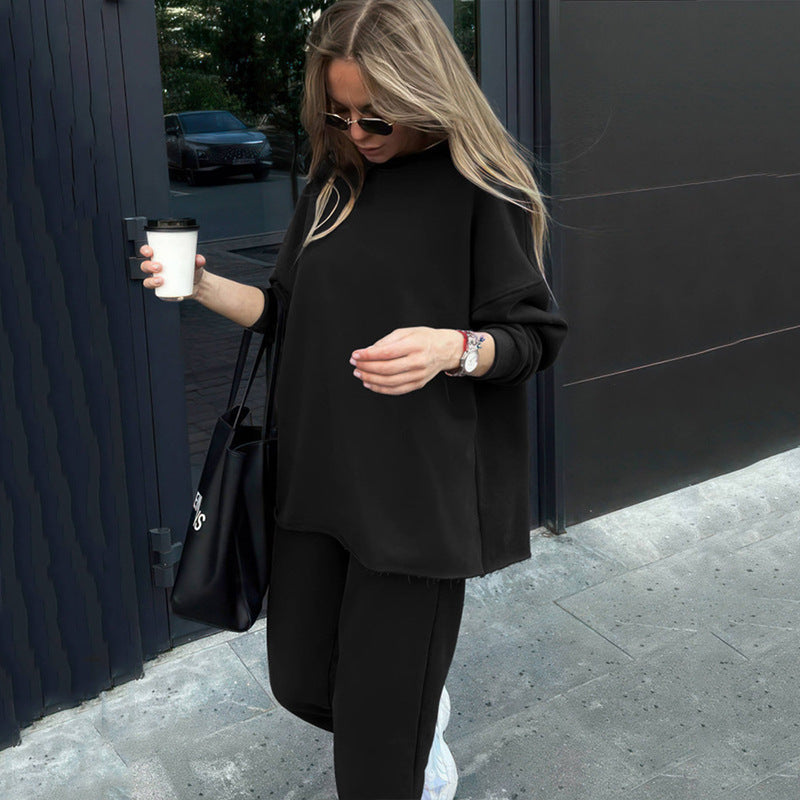 Fashionable Elastic Waistband Pants Two-piece Set