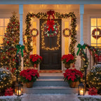 3PCS Set Christmas Door Wreath With Pine Cones & Greenery 13 Red Berry Holly Wreath For Holiday Home Decor FBA Shipment - The Premium