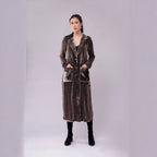 Elegant Women's Velvet Overcoat Coat Conventional Sleeve