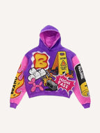 Printed Hoodie Abstract Pattern Hooded Couple Outfit