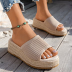 Women's Roman Style Rattan And Straw Woven Sandals