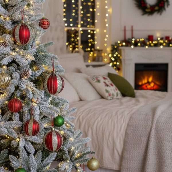 4PCS Set  Christmas Glass Ball Ornaments Holiday Tree Hanging Decorations Party Decor Supplies FBA Shipment - The Premium