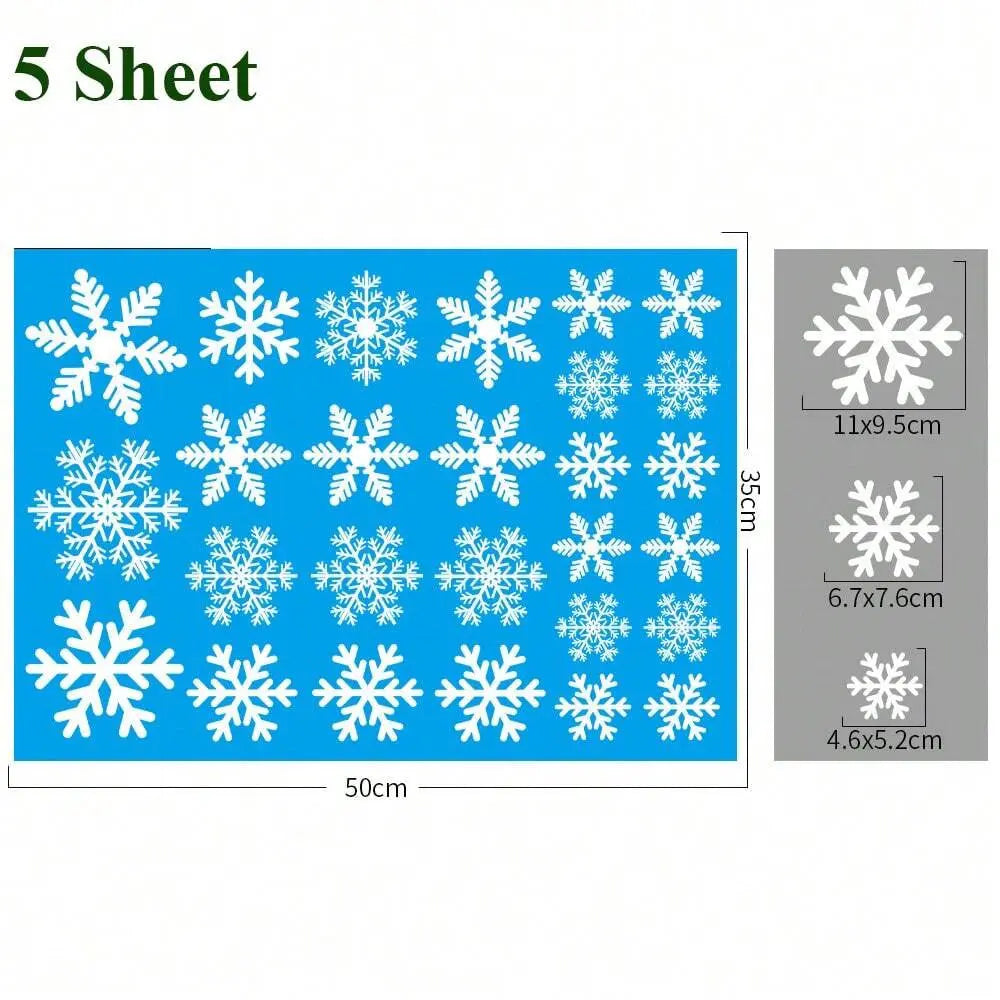135Pcs Christmas Window Clings Snowflakes Window Decals Static Window Stickers For Christmas Decorations Window Decor Ornaments Xmas Party Supplies Thanksgiving Party Decor -5-Sheet,Christmas - The Premium