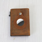 Leather Card Case Automatic Card Wallet Anti Lost