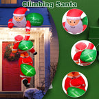 1Pc 8FT Climbing Inflatable Santa Claus With Light Hanging Blow Up Christmas Inflatable Indoor Outdoor Christmas Decorations 3 Santa Claus 3 Merry Christmas Boards