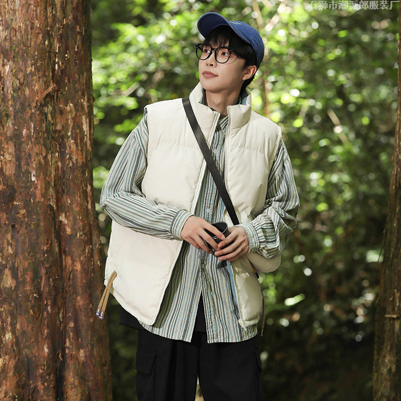 Double-sided Wear Down Cotton Vest Men And Women Winter Thicken Thermal