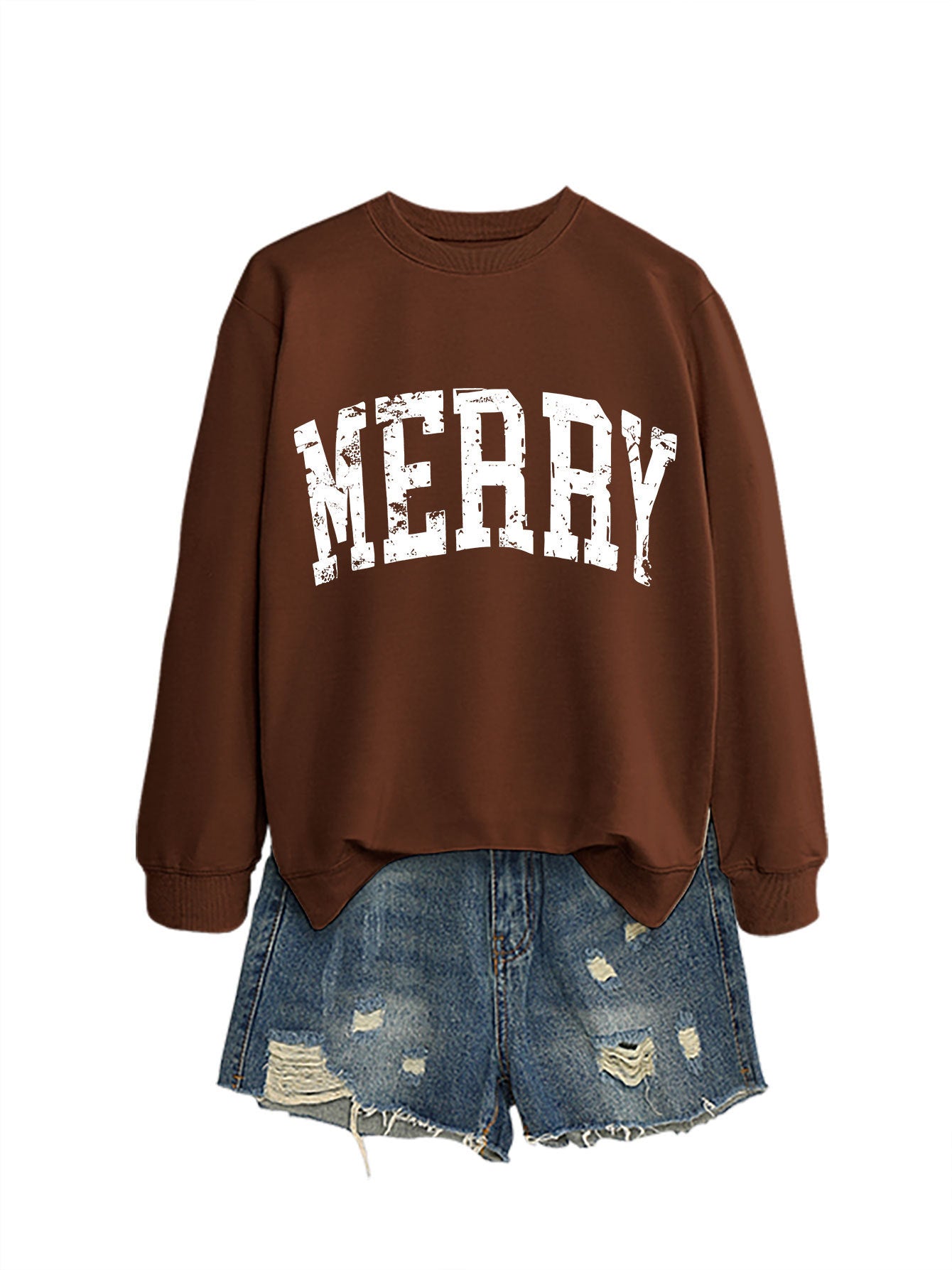 Casual Women's MERRY Letter Print Sweatshirt