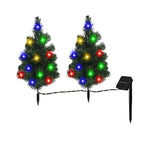 2 Packs Solar Christmas Tree, Solar Powered Pathway Christmas Tree With Multicolored LED Lights, So - The Premium