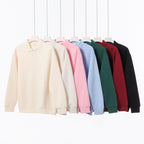 Loose Solid Color Couple Lapel Long Sleeve