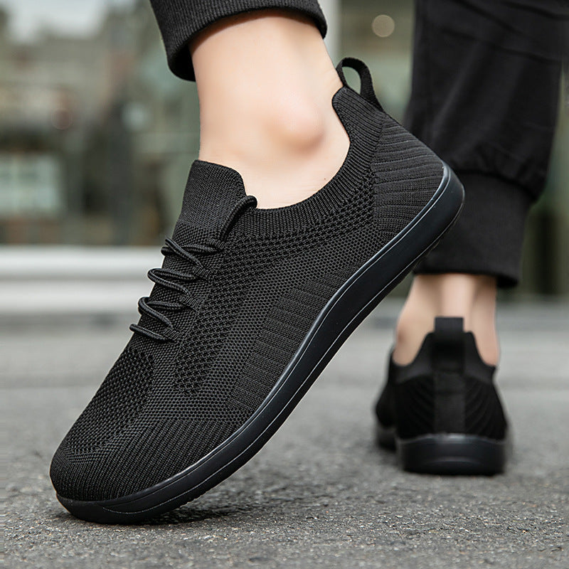 Fly Woven Mesh Breathable Couple Wide Head Wide Last Bare Feet Casual Sneaker