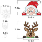 4Sheets Christmas Snowflake Window Clings Stickers For Glass Reusable Double Sided Self Adhesive Static Stickers Xmas Snowflake Reindeer Santa Window Decals Decorations Stickers For Christmas Window D - The Premium