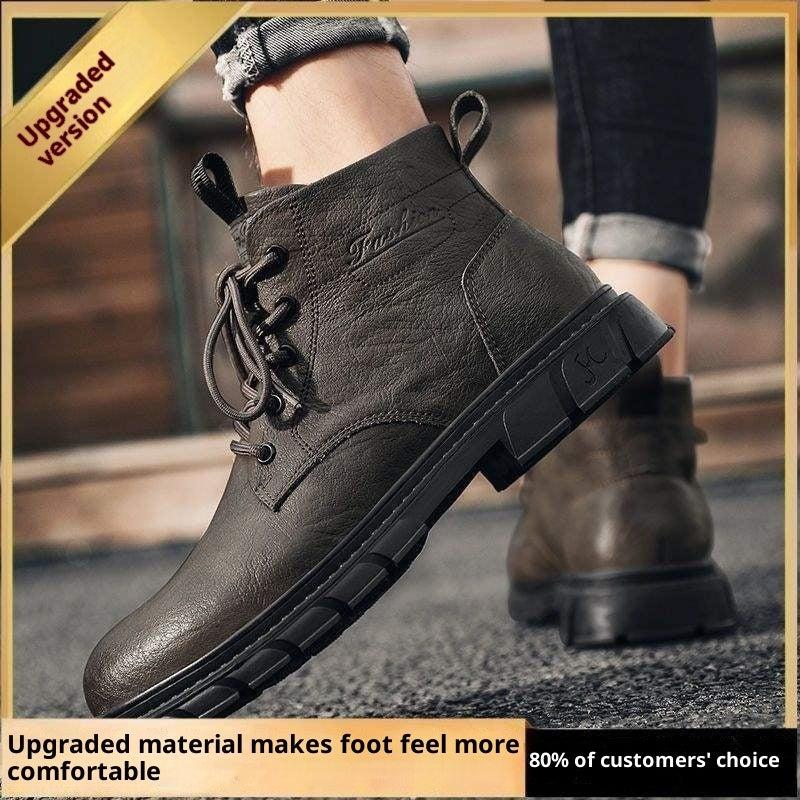 Men's Shoes British Style Tooling Leather Boots