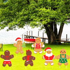 12 Pcs Christmas Gingerbread Man Yard Sign Waterproof Outdoor Xmas Gingerbread Lawn Signs Yard Decoration For Holiday Lawn Yard Patio Walkway Pathway Decor - The Premium