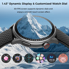Round Screen Smartwatch, 1.43in HD 3ATM Waterproof, Equipped With Heart Rate Detection, Sleep Monitoring, And Step Tracking,100 Sports Modes Movement Monitor Holiday Gifts Fashion Watches