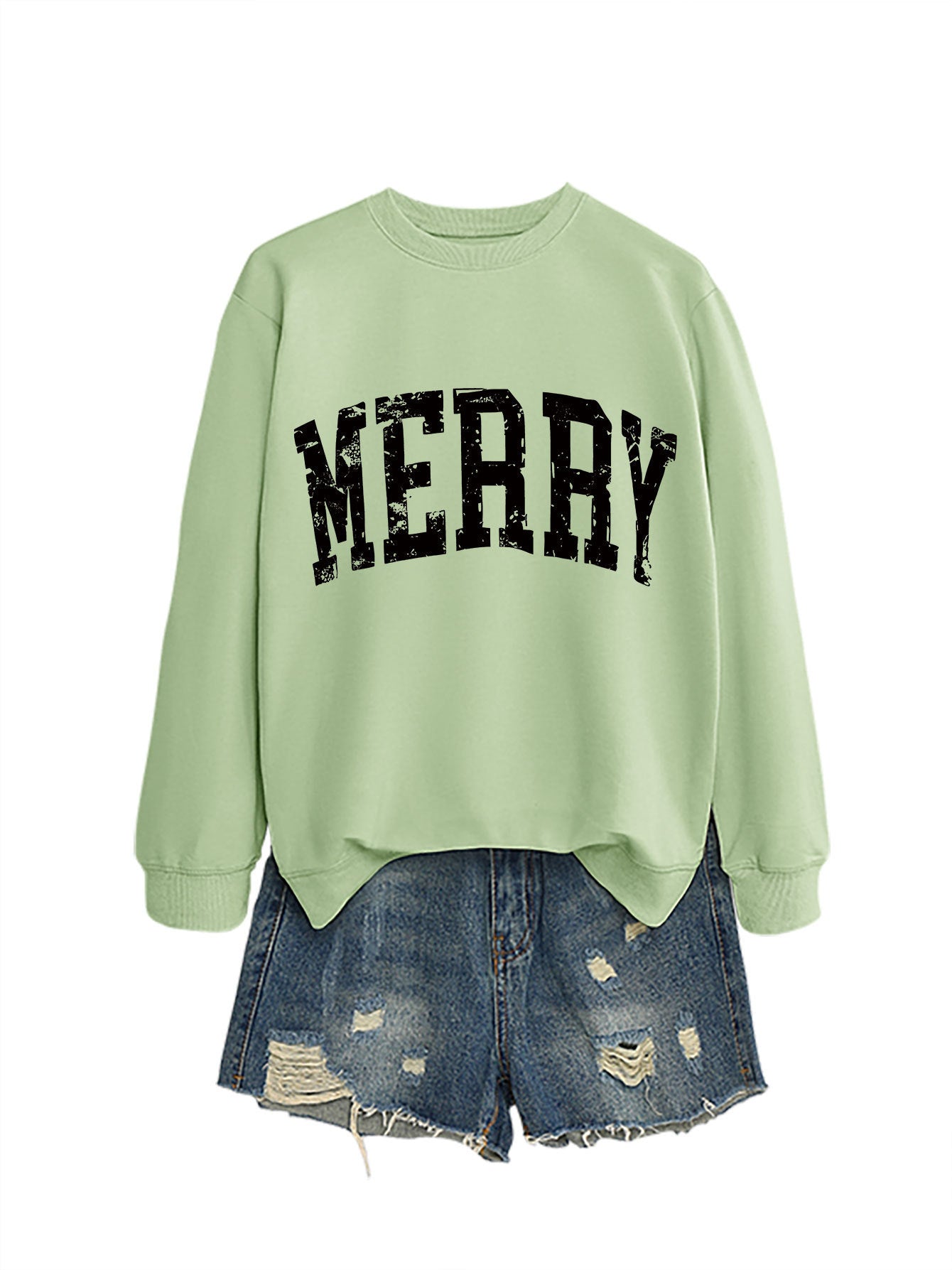 Casual Women's MERRY Letter Print Sweatshirt