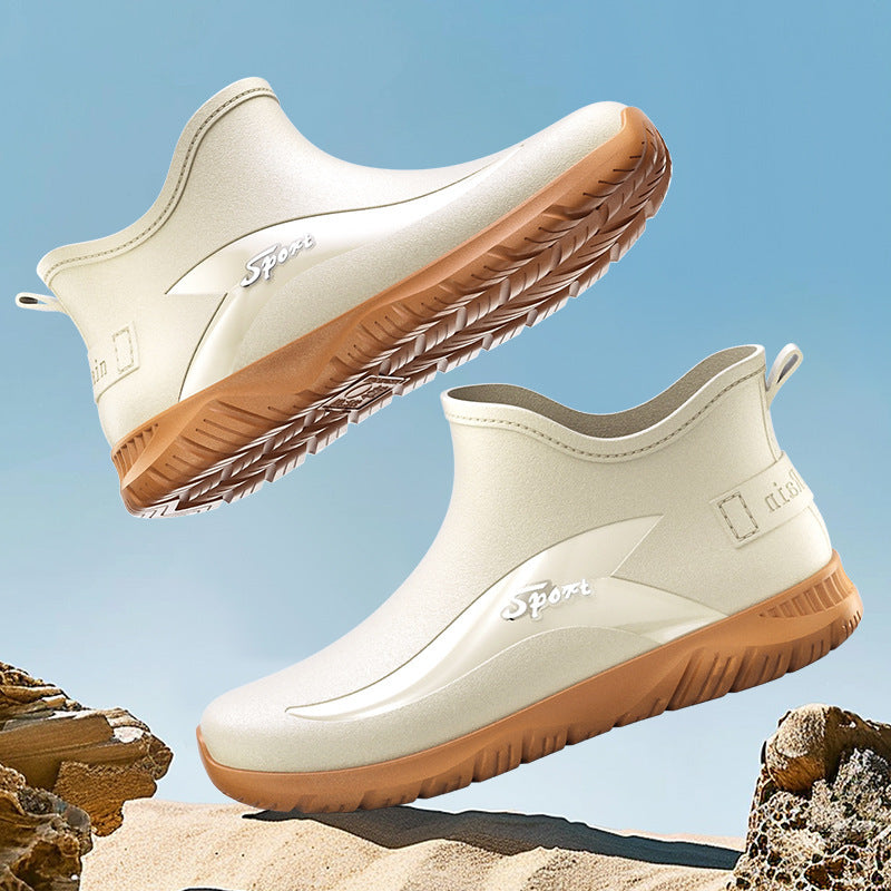 Fashion Non-slip Flat Short Rubber Boots Men