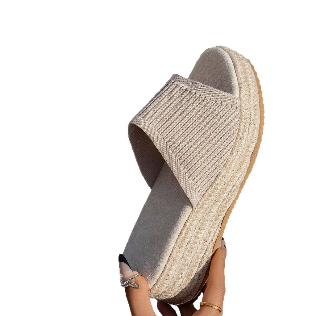 Women's Roman Style Rattan And Straw Woven Sandals