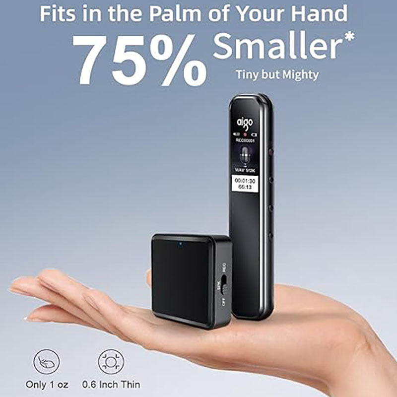 Magnetic Digital Voice Recorder With AI-Triple Noise Reduction,Portable Audio Recorder Compatible With Smart Cell Phone PC Recording Device For Lectures,Meetings,Interviews,Black