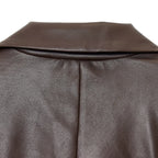 Simple Straight Leather Effect Blazer For Women