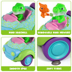 2Pack Dinosaur Remote Control Cars For Toddlers Rechargeable RC Cars With Light Music Birthday Gift For Boys Girls Aged 3 4 5 6 Years Old Christmas New Year Gift