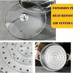 High Quality Stainless Steel Steamer Set - Double-layer Thickened Design, Suitable For Induction Cookers And Gas Stoves - Perfect For Cooking And Hospitality, Durable Household Kitchen Utensils