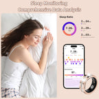 2025 New Smart Ring For Women, Health & Fitness Tracker With Heart Rate, Blood Oxygen, Sleep Monitoring, Elegant Rose Gold Design With Crystal Accents, IP68 Waterproof, Gesture Control