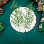 NOVWANG 60 Pieces Artificial Pine Branches, Artificial Cedar Stems And Artificial Snow Pine Branches For Christmas Decoration Christmas Picks For DIY Garland Craft Family Kitchen Holiday Decoration - The Premium