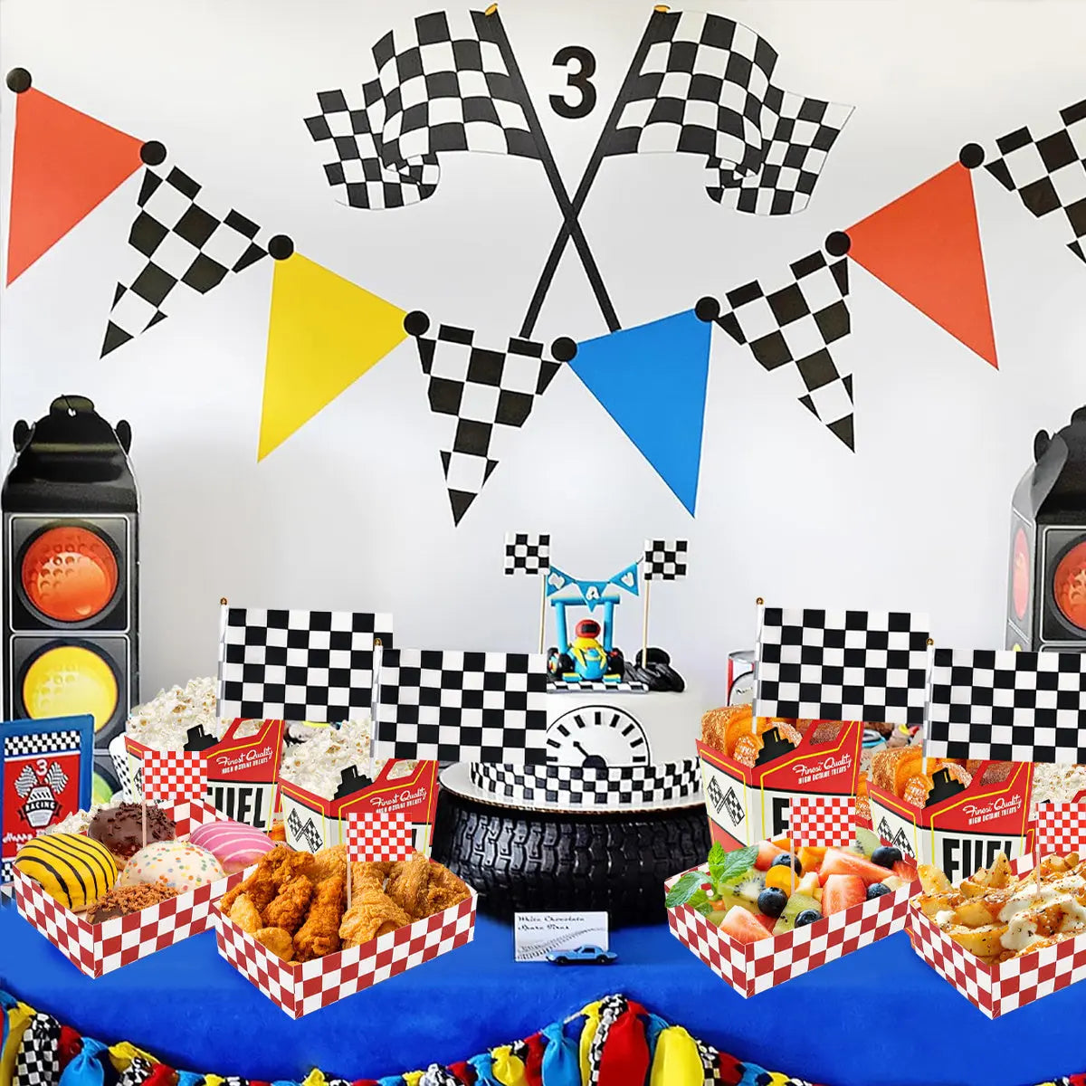 48 Pcs Race Car Theme Party Supplies Decorations Set - The Premium